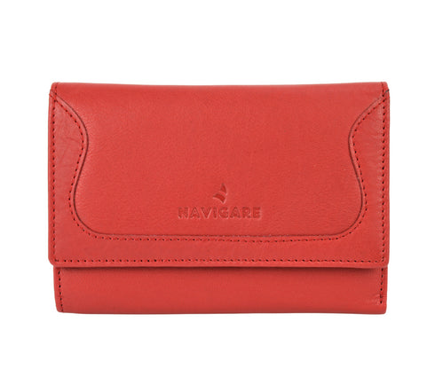 Portofel casual, dama, NAVIGARE, 759-56 rosu, piele naturala